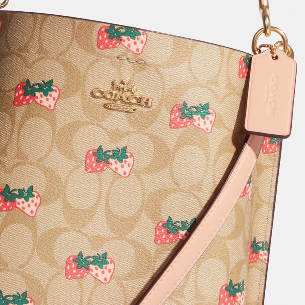 COACH®  Mollie Bucket Bag 22 In Signature Canvas With Strawberry Print