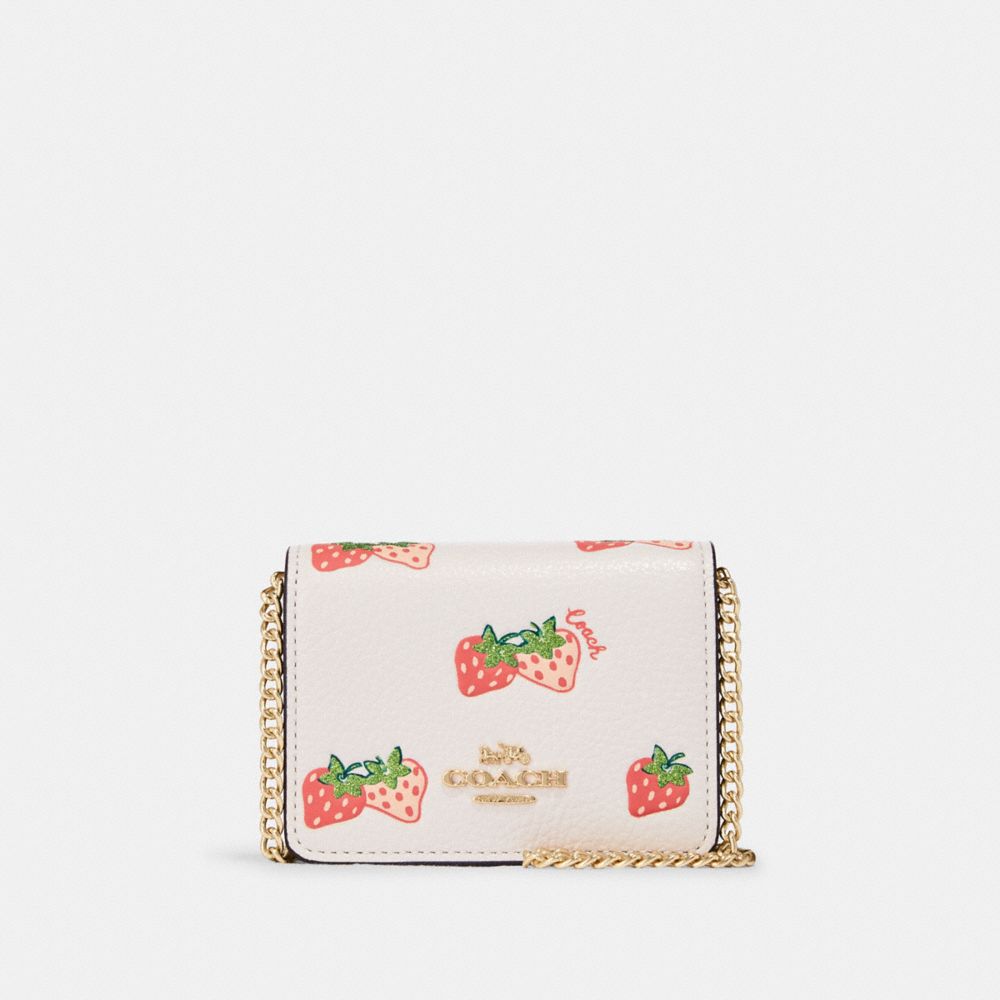 Strawberry coach wallet new arrivals