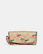 COACH®,SUNGLASS CASE IN SIGNATURE CANVAS WITH STRAWBERRY PRINT,Gold/Light Khaki Multi,Front View