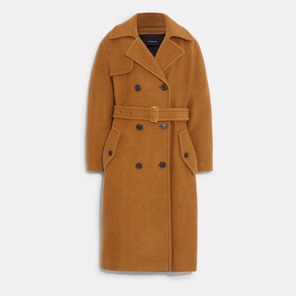 Camel wool hot sale trench coat