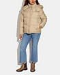 COACH®,SHORT DOWN PUFFER,Polyester,Beige,Scale View