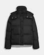 COACH®,SHORT DOWN PUFFER,Polyester,Black,Front View