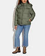COACH®,SHORT DOWN PUFFER,Polyester,Green,Scale View