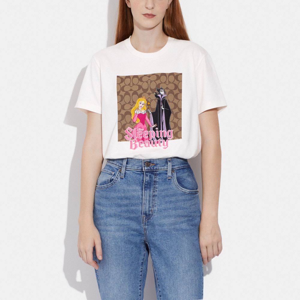 NWT Disney X Coach Signature Sleeping Beauty T Shirt off