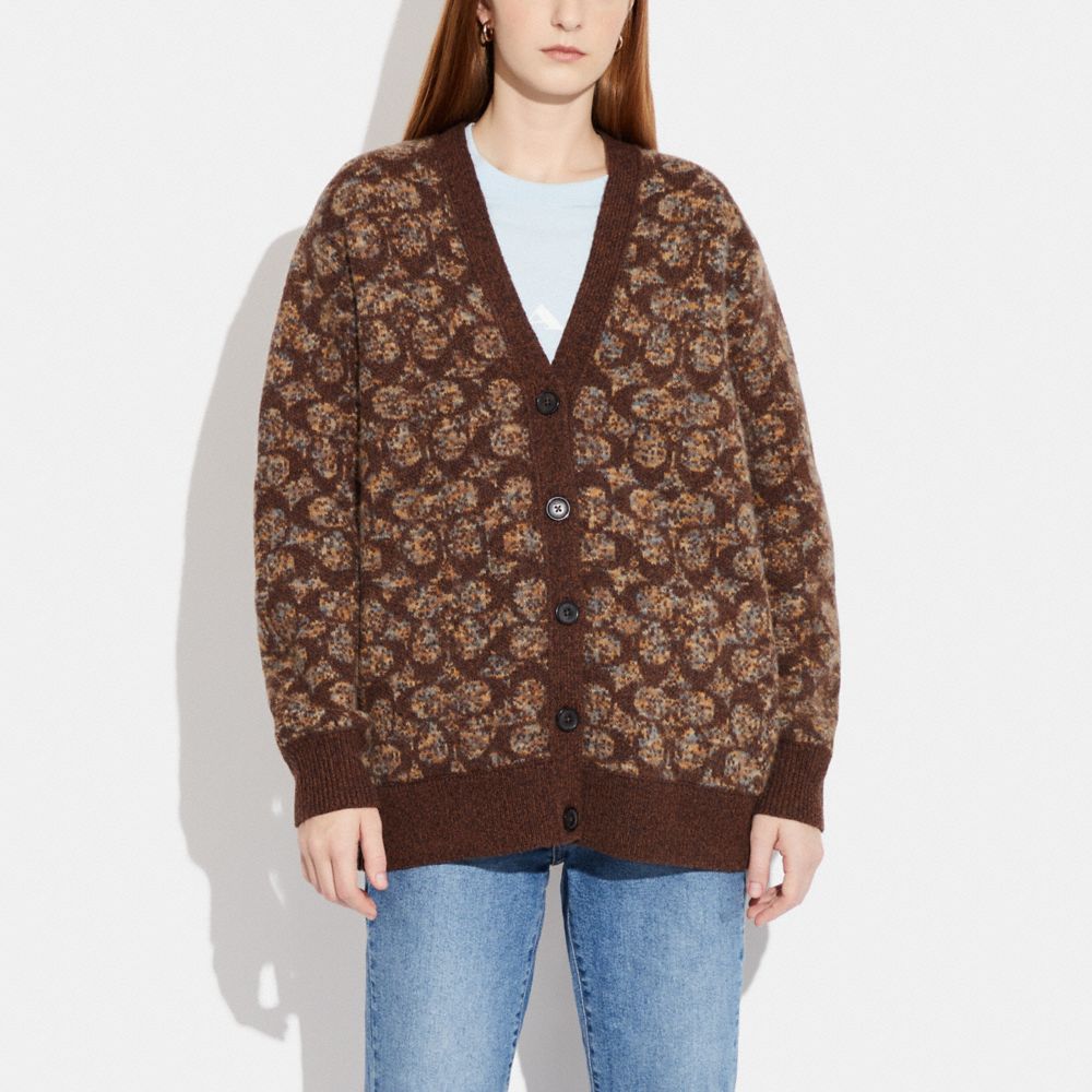 COACH®,Signature Cardigan,,Scale View