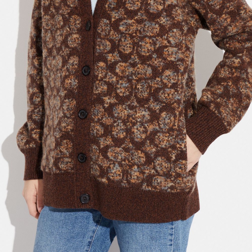 COACH®,Signature Cardigan,,Detail View
