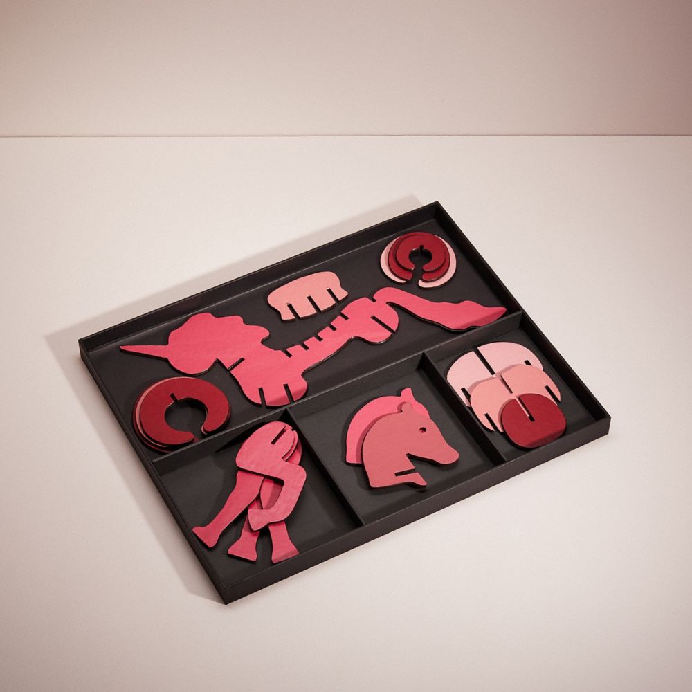 COACH®,Remade Oversized Colorblock Uni 3 D Puzzle,,Inside View, Top View