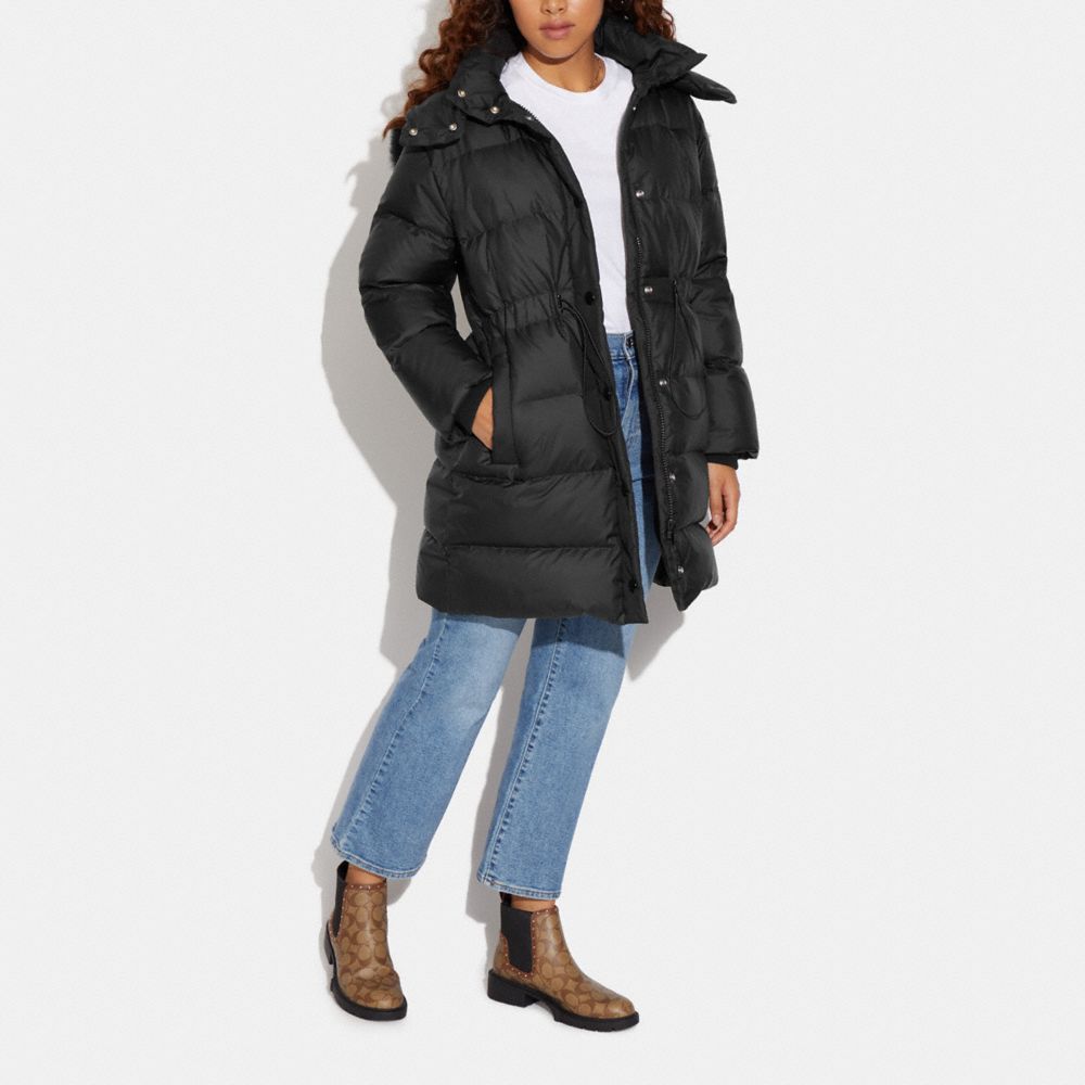 COACH®,Mid Down Puffer With Shearling,,Scale View