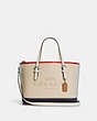 COACH®,MOLLIE TOTE 25 IN COLORBLOCK,Medium,Silver/Natural Multi,Front View