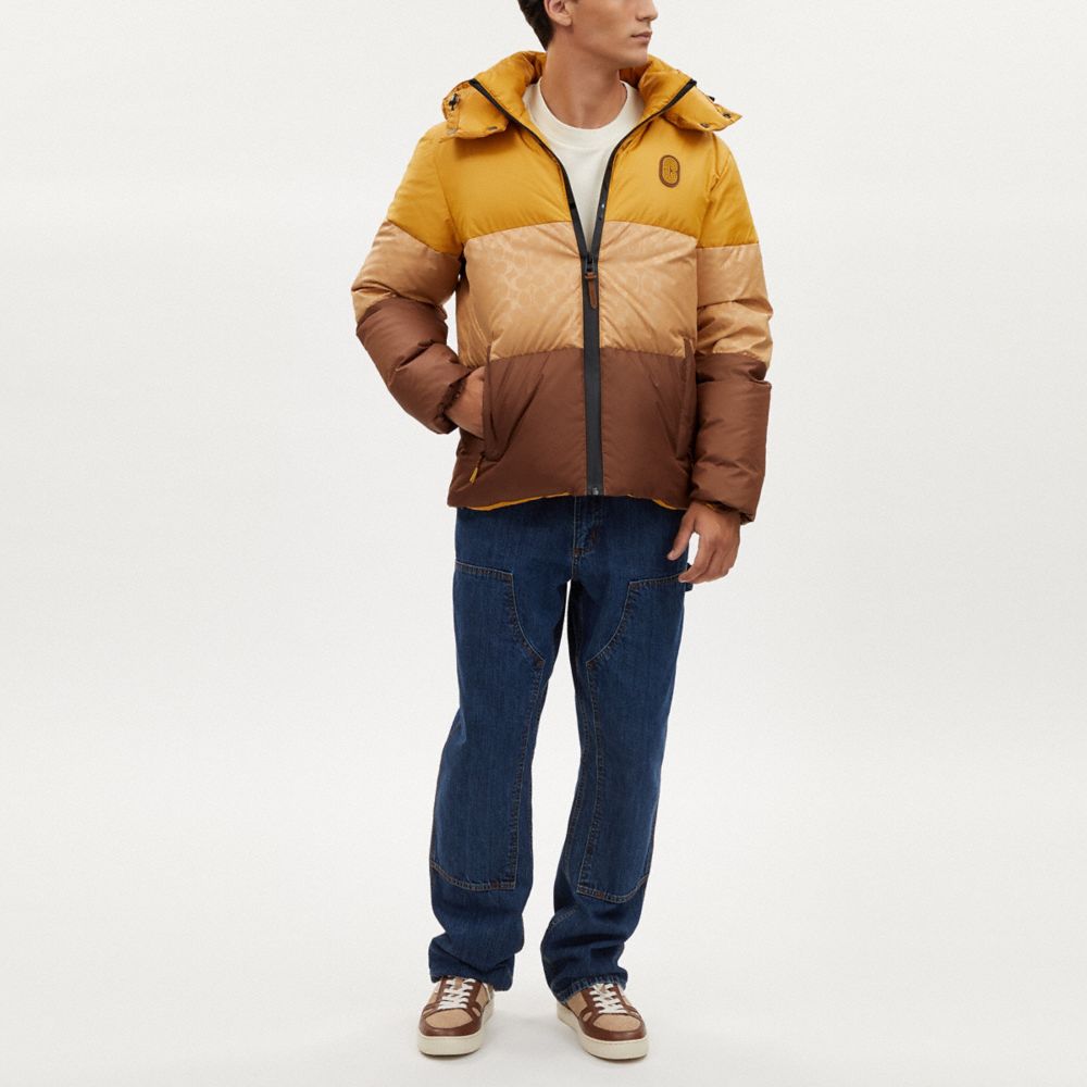 COACH®  Colorblock Down Jacket