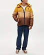 COACH®,COLORBLOCK DOWN JACKET,Polyester,Brown/Multi,Scale View