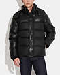 COACH®,LEATHER PUFFER DOWN JACKET,Leather,Black,Scale View