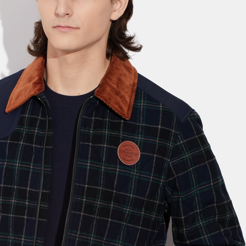 COACH®,Polyester,Bleu Marine/Vert Multi,Detail View