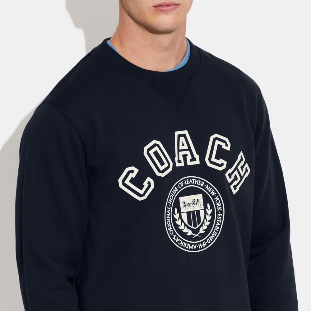 COACH®  Varsity Crewneck Sweatshirt