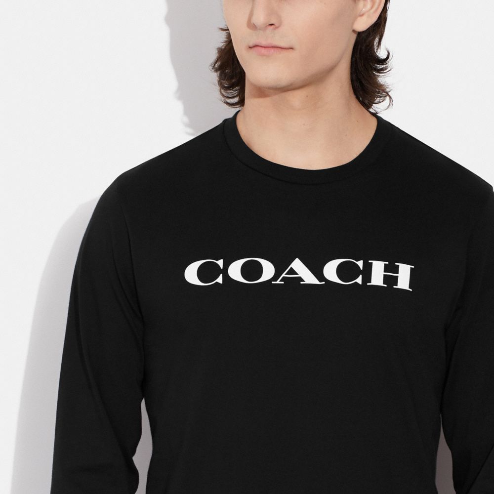 Coach Outlet Essential Long Sleeve T-Shirt in Organic Cotton - Black