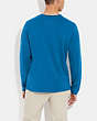 COACH®,ESSENTIAL LONG SLEEVE T-SHIRT IN ORGANIC COTTON,Organic Cotton,Blue Sapphire,Scale View