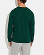 COACH®,ESSENTIAL LONG SLEEVE T-SHIRT IN ORGANIC COTTON,Organic Cotton,Botanical Green,Scale View