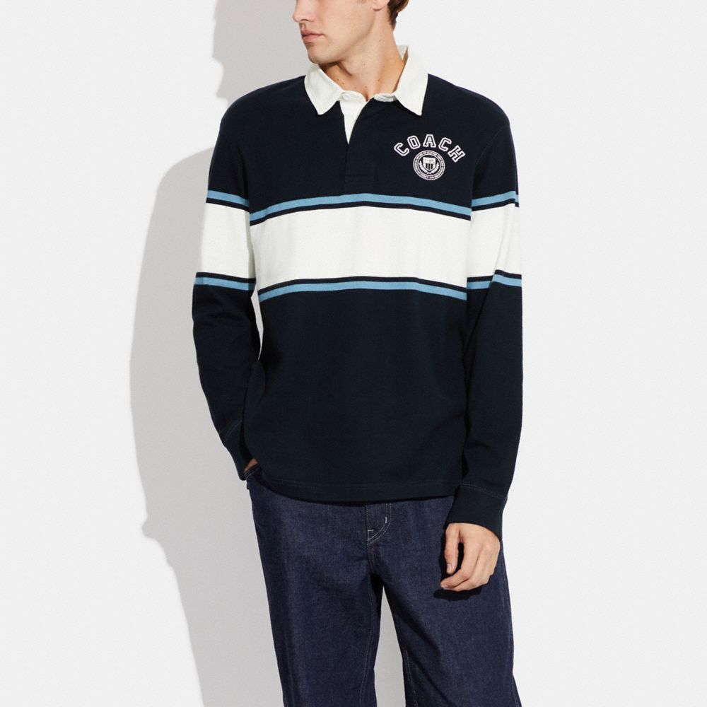 COACH®,RUGBY SHIRT,Midnight Navy,Scale View