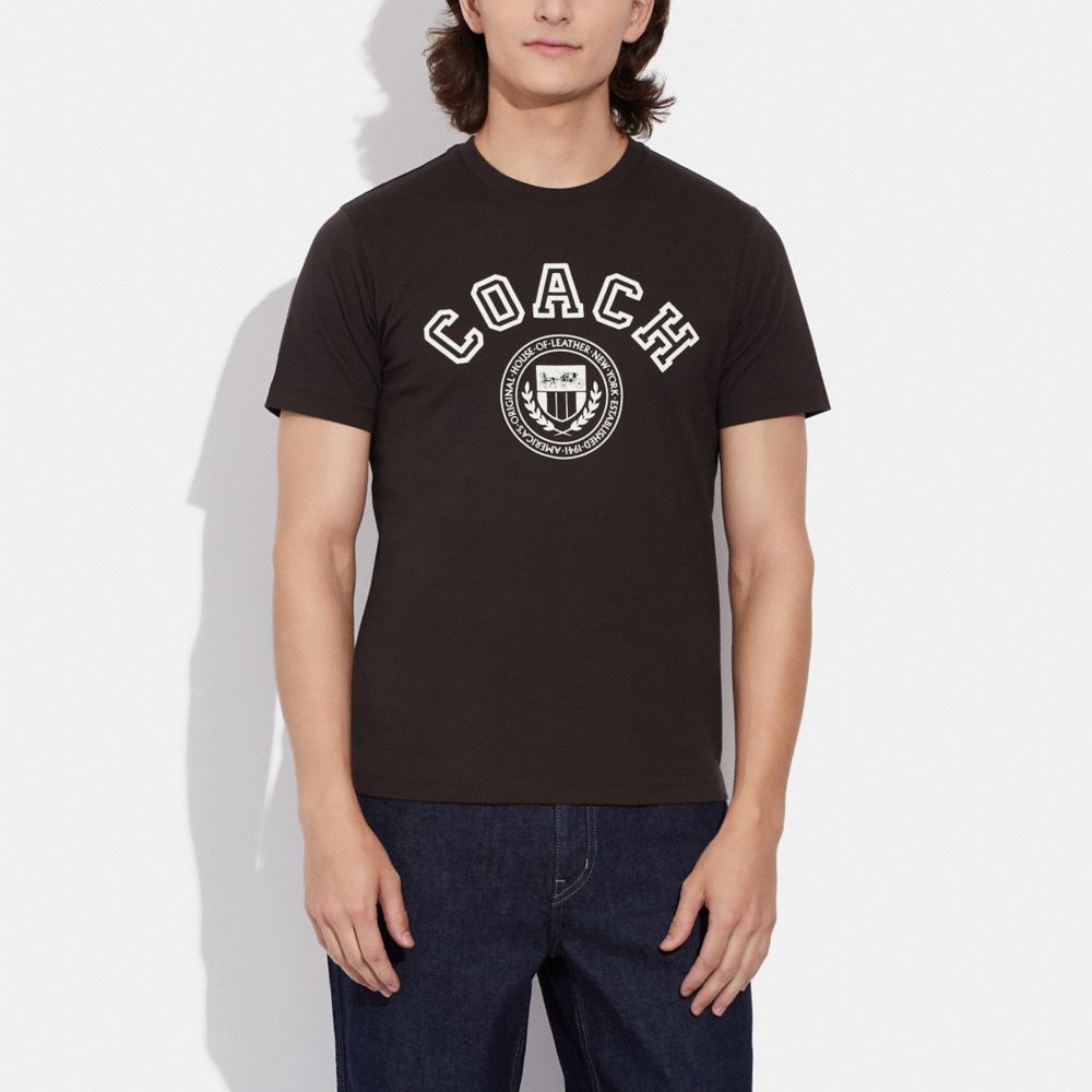 Varsity Crest T Shirt In Organic Cotton