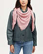 COACH®,SIGNATURE OVERSIZED SQUARE SCARF,cotton,True Pink,Detail View