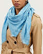 COACH®,SIGNATURE OVERSIZED SQUARE SCARF,cotton,Pool,Detail View