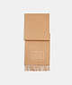 COACH®,EMBROIDERED PATCH CASHMERE MUFFLER,cashmere,Camel/Camel,Front View