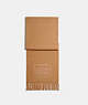 COACH®,EMBROIDERED PATCH CASHMERE MUFFLER,cashmere,Camel,Front View
