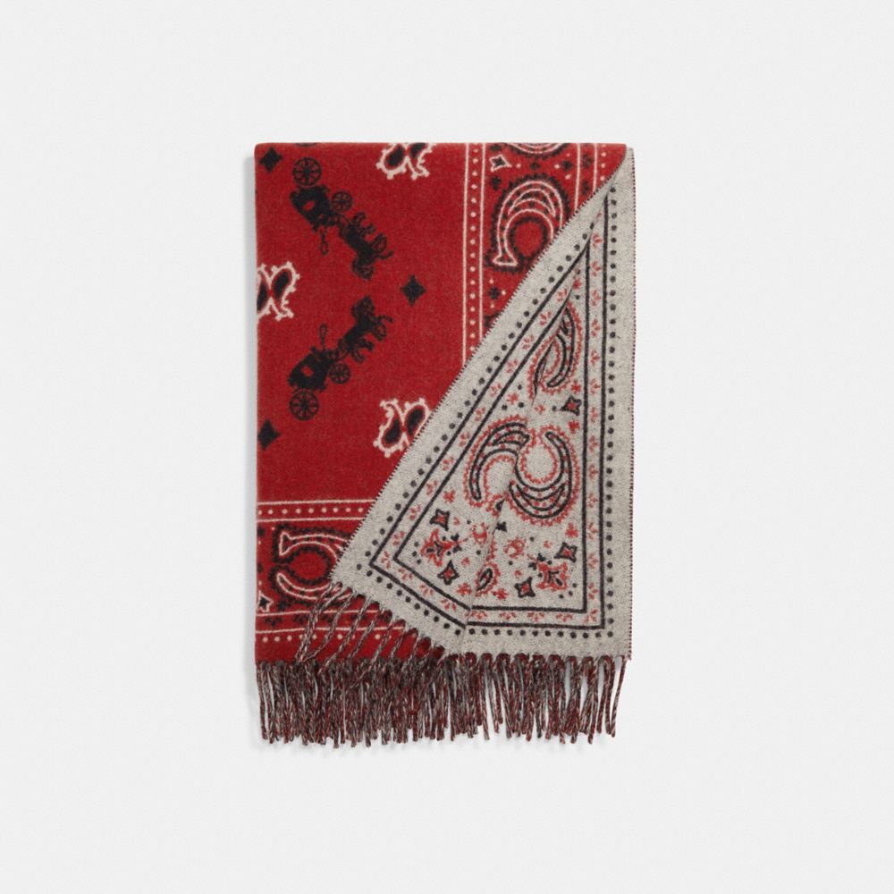 COACH®,Signature Bandana Print Oversized Scarf,,Front View