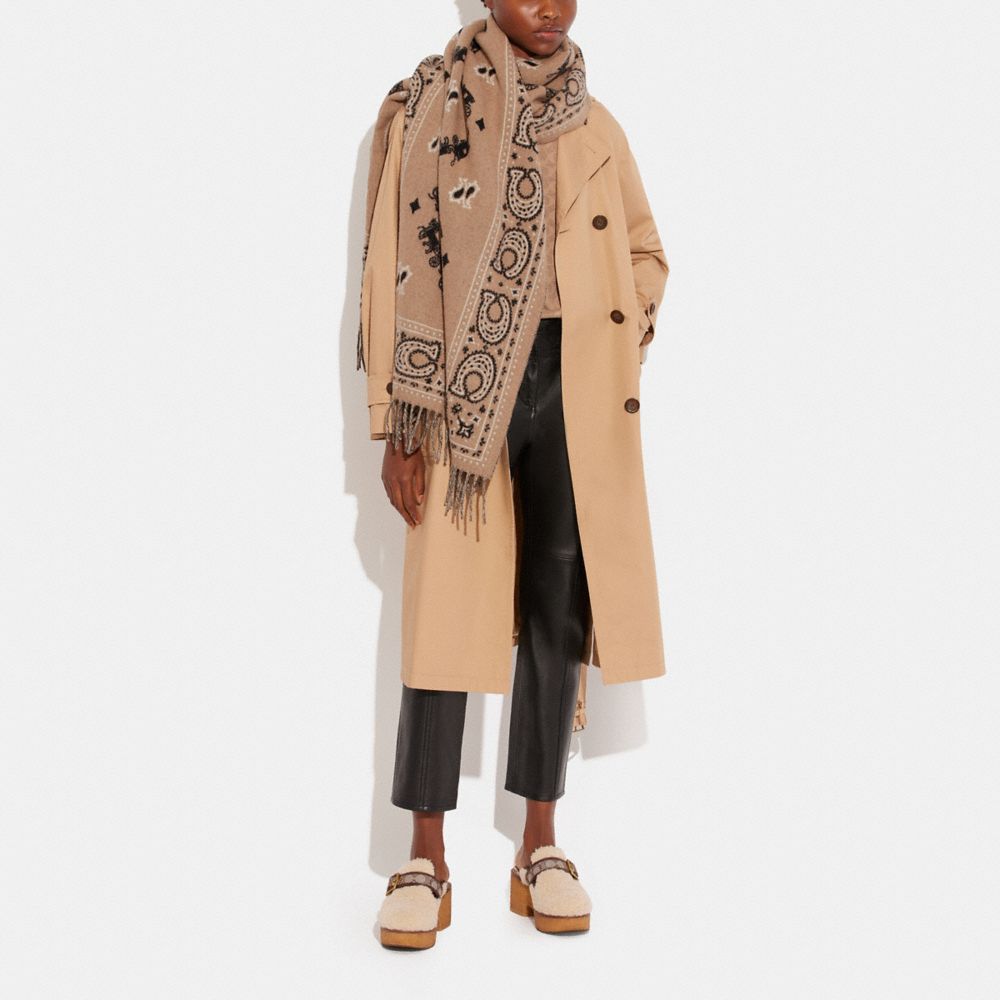 COACH® | Signature Bandana Print Oversized Scarf