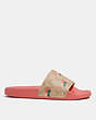 COACH®,ULI SPORT SLIDE WITH STRAWBERRY PRINT,Spiced Coral,Angle View
