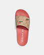 COACH®,ULI SPORT SLIDE WITH STRAWBERRY PRINT,Spiced Coral,Inside View,Top View