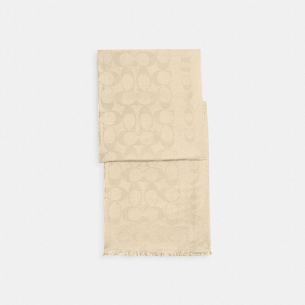 Coach Signature Stole In Beige