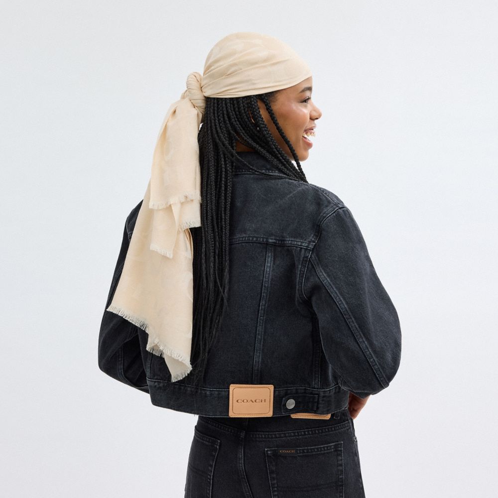Coach Signature Stole In Beige
