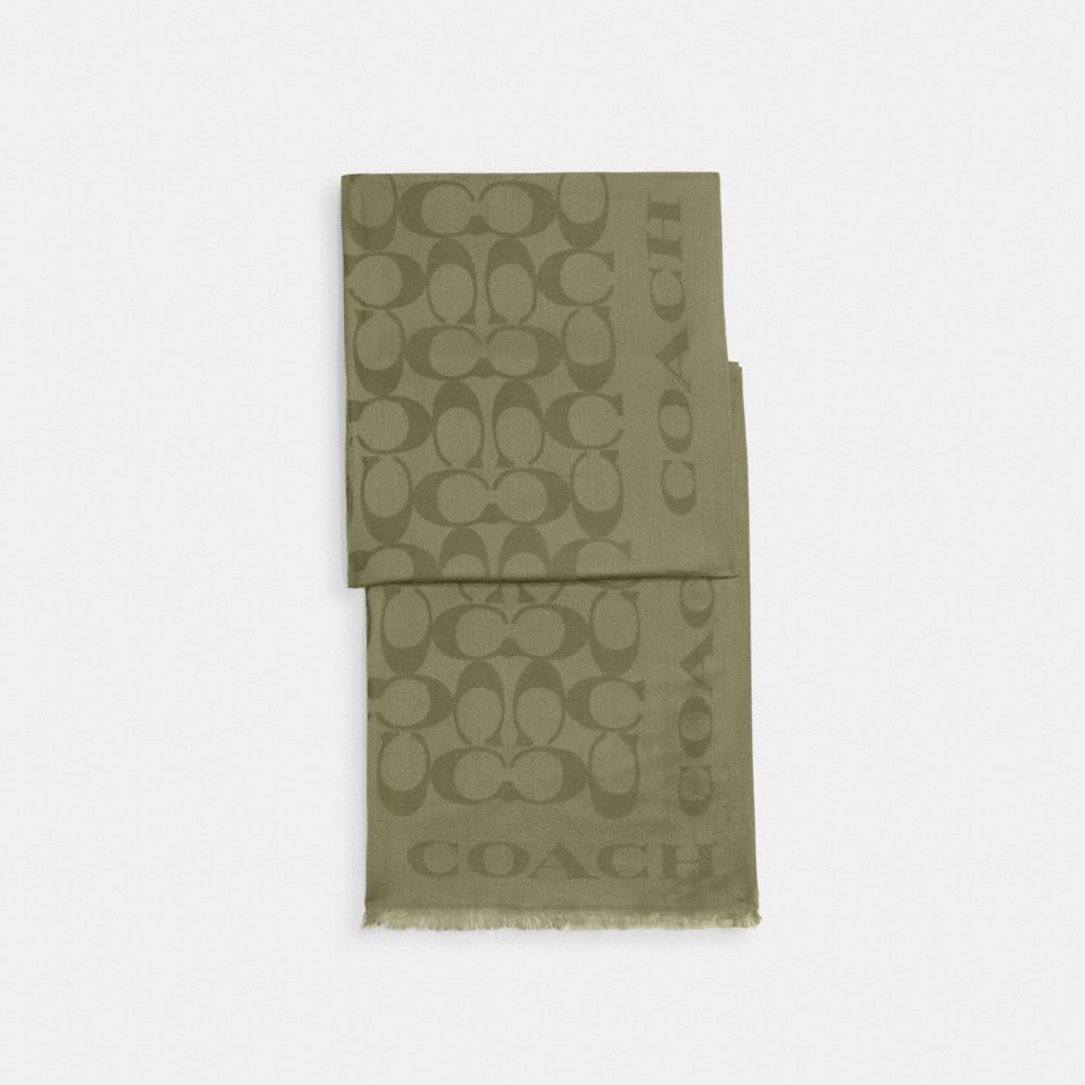Coach Signature Stole In Green