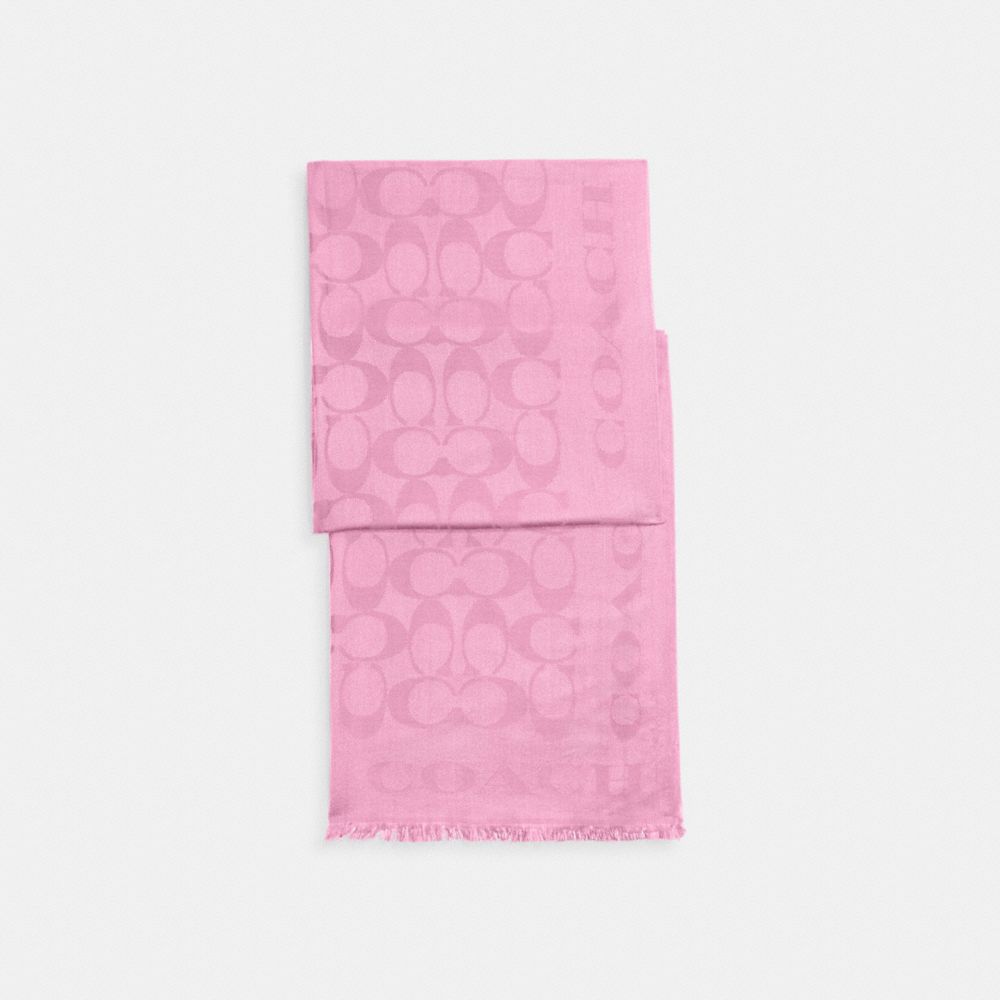 coach ピンク ロゴパターン ストール COACH® Outlet | Signature Stole
