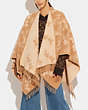 COACH®,REVERSIBLE HORSE AND CARRIAGE PONCHO,wool,Oatmeal,Detail View