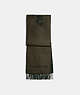 COACH®,HORSE AND CARRIAGE CASHMERE MUFFLER,cashmere,Army Green,Front View