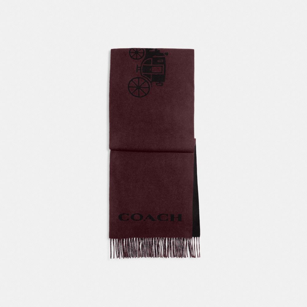 Shop Coach Outlet Horse And Carriage Cashmere Muffler In Red