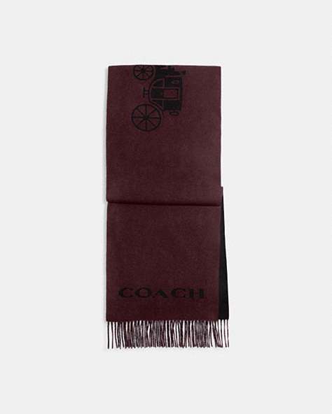 COACH®,HORSE AND CARRIAGE CASHMERE MUFFLER,Wine/Black,Front View