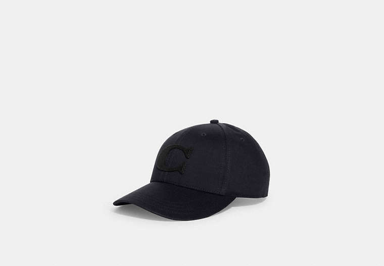 COACH®,VARSITY BASEBALL CAP,cotton,Navy,Front View