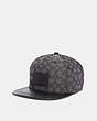 COACH®,SIGNATURE FLAT BRIM HAT,cotton,Charcoal Signature,Front View