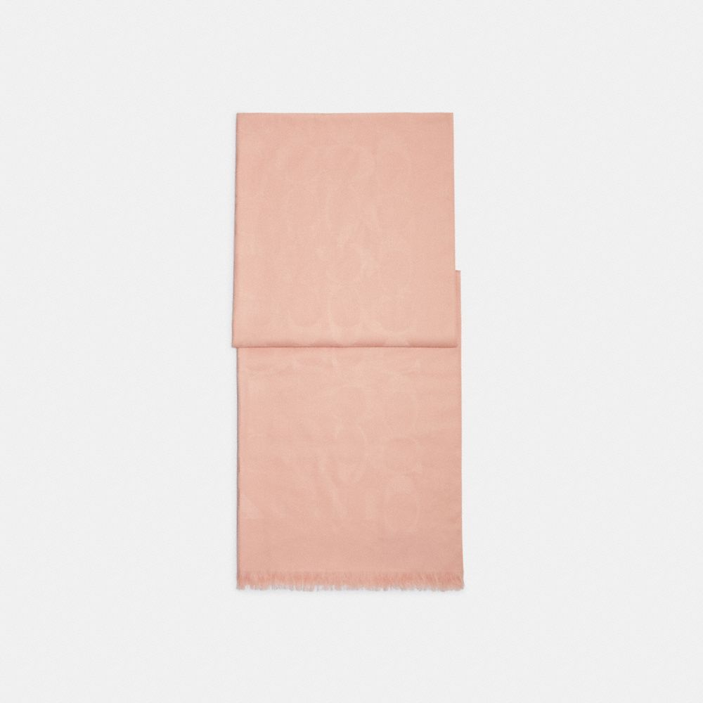 COACH®,SIGNATURE WRAP,Wool Silk Blend,Blush 2,Front View