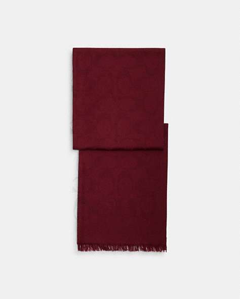 COACH®,SIGNATURE WRAP,wool,Burgundy,Front View