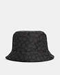 COACH®,SIGNATURE JACQUARD BUCKET HAT,cotton,Charcoal,Front View