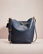 COACH®,RESTORED DUFFLE SHOULDER BAG,Glovetanned Pebble Leather,Large,Brass/Dark Denim,Front View