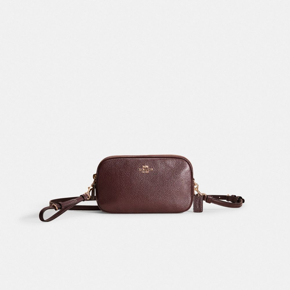 Light Gold Oxblood Restored Sadie Crossbody Clutch