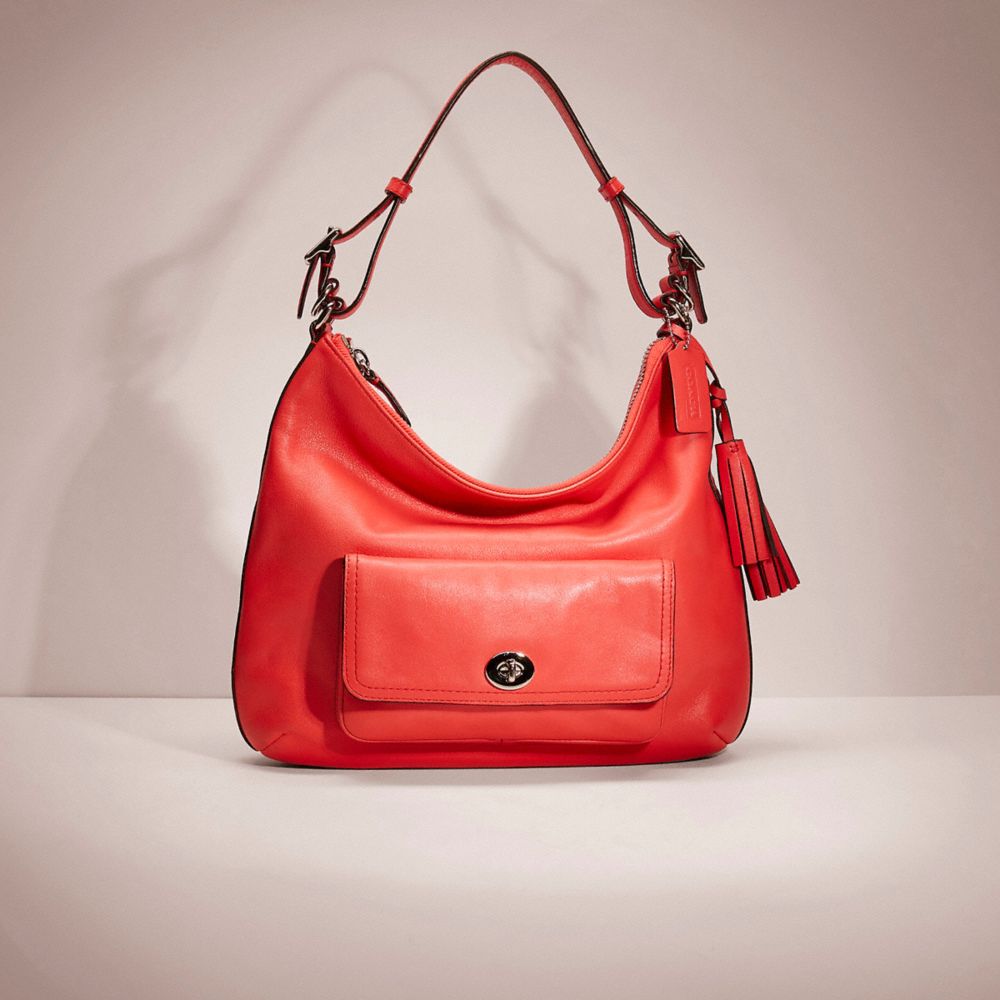 COACH®,HÉRITAGE RESTAURÉ COURTENAY HOBO,Cuir,Argenté/Corail Vif,Front View