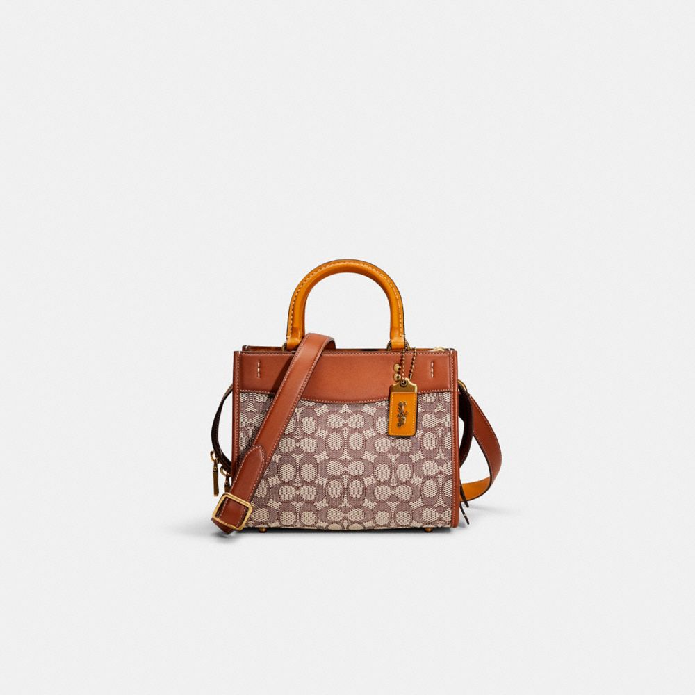 Coach Rogue 25 Signature Jacquard Satchel - Coca Brown