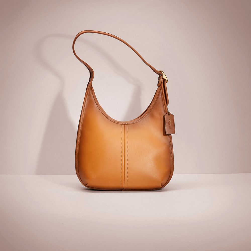 COACH®,RESTORED ERGO SHOULDER BAG,Glovetanned Leather,Medium,Brass/Natural,Front View