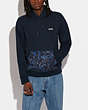 COACH®,CAMO PRINTED HOODIE,cotton,Pageant Blue,Scale View